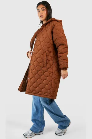 Boohoo Womens Maternity Quilted Longline Parka Jacket - - 10