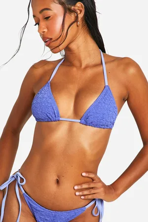Boohoo Womens Textured Triangle Bikini Top - - 8