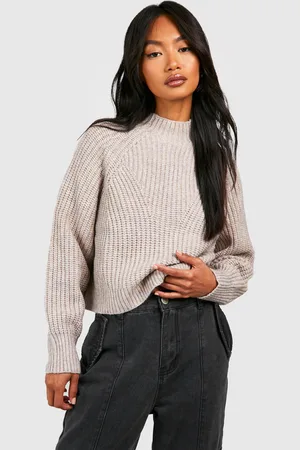 Boohoo Womens Marl Yarn High Neck Jumper - - M