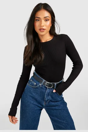 Boohoo Womens Petite Rib Knit Bodysuit - - 6