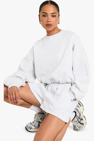 Boohoo Womens Bubble Hem Cropped Sweatshirt - - S