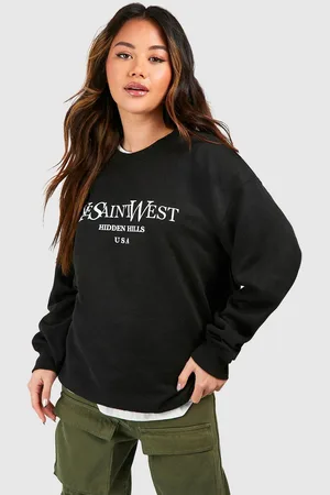 Boohoo Womens Ye Saint West Slogan Oversized Sweatshirt - - S