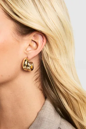 Boohoo Womens Double Hoop Earrings - One Size