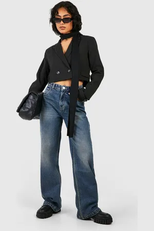 Boohoo Womens Vintage Wash Straight Leg Jeans - - 14