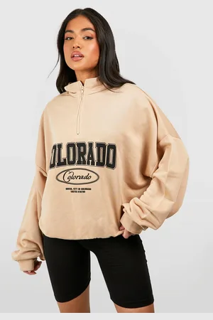 Boohoo Womens Petite Colorado Half Zip Sweatshirt - - L