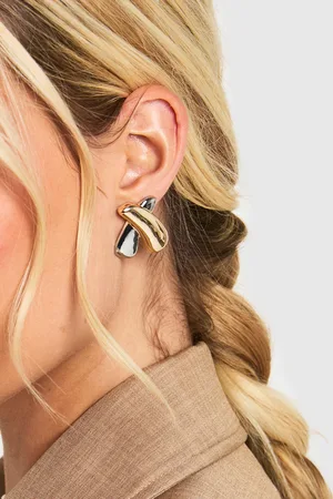 Boohoo Womens Mixed Metal Statement Stud Earrings - - One Size