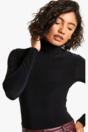 Boohoo Womens Tall Soft Touch Roll Neck Bodysuit - - 16