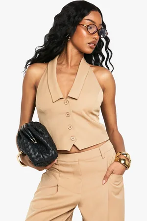 Boohoo Womens Collared Halterneck Tailored Waistcoat - - 8