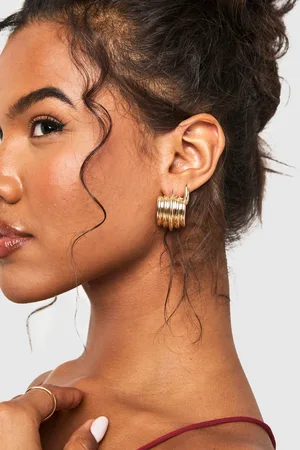 Boohoo Womens Ridge Statement Stud Earrings - One Size