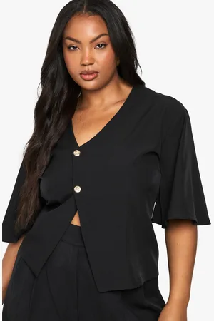 Boohoo Womens Plus Asymetric Button Detail Top - - 16