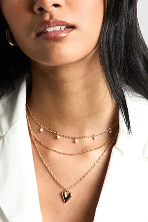Boohoo Womens Heart Detail Layered Necklace - - One Size