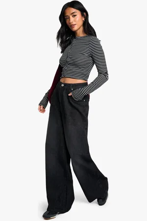 Boohoo Womens Petite Basic Super Wide Leg Jean - - 6/26L