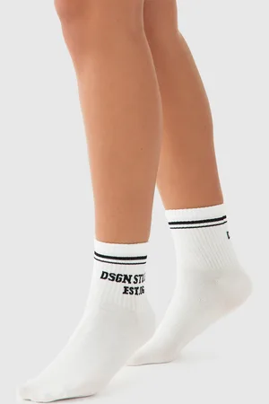 Boohoo Womens Dsgn Studio Sports Stripe Socks - - One Size