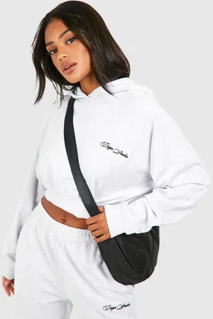 Boohoo Womens Dsgn Studio Embroidered Boxy Hoodie - - M