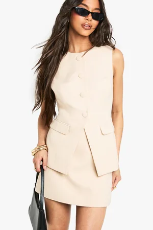 Boohoo Womens Boucle Longline Tailored Waistcoat - - 10