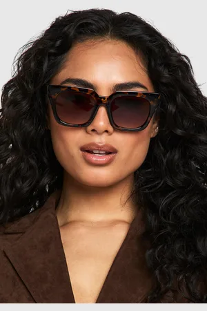 Boohoo Womens Oversized Tortoise Shell Square Sunglasses - - One Size