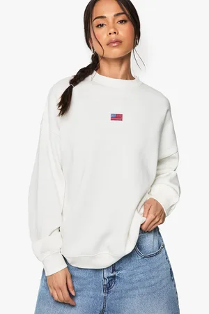 Boohoo Womens Usa Flag Embroidered Oversized Sweatshirt - - S