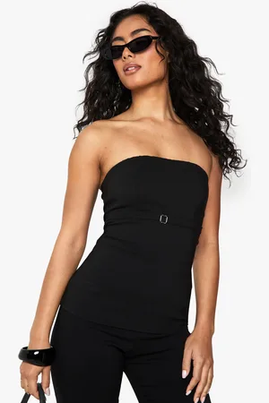 Boohoo Womens Bengaline Buckle Detail Bandeau Top - - 6