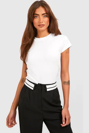 Boohoo Womens Basic Cotton Cap Sleeve Fitted T-Shirt - - 16