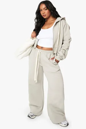 Boohoo Womens Plus Contrast Drawcord Straight Leg Jogger - - 16
