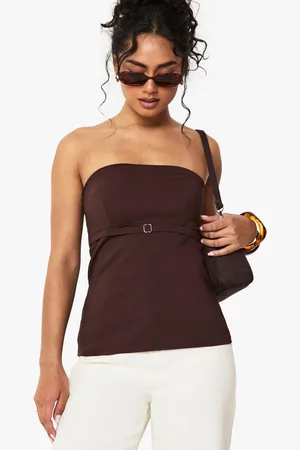 Boohoo Womens Bengaline Buckle Detail Bandeau Top - - 6