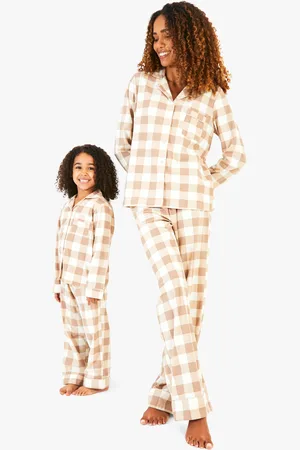 Boohoo Womens Ladies Mini Me Matching Check Trouser Pyjamas Set - - 6