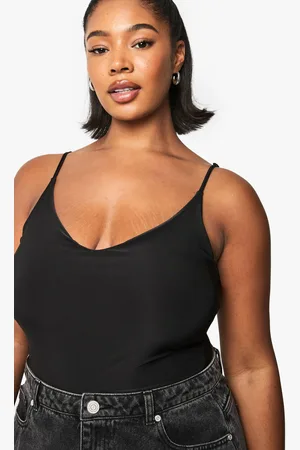 Boohoo Womens Plus Double Layer Slinky Strappy Bodysuit - - 16