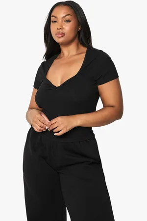 Boohoo Womens Plus Twist Front Sweetheart Neckline Cap Sleeve Top - - 16