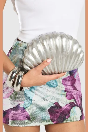 Boohoo Womens Metallic Acrylic Shell Clutch Bag - - One Size