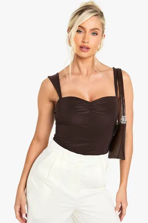 Boohoo Womens Double Layer Slinky Sweetheart Neckline Top - - 6
