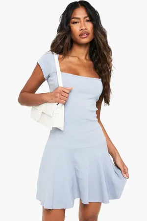 Boohoo Womens Square Neck Cap Sleeve Mini Dress - - 8
