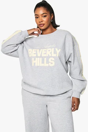 Boohoo Womens Plus Beverly Hill Side Stripe Oversized Sweatshirt - - 16