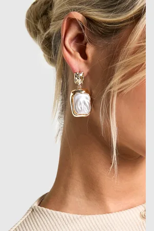 Boohoo Womens Large Pearl Drop Earrings - - One Size