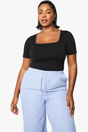 Boohoo Womens Plus Cotton Square Neck Bodysuit - - 16