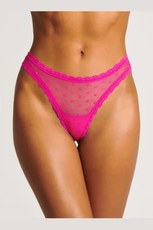 Nadia cherry flock tanga briefs, Neon Pink Mix