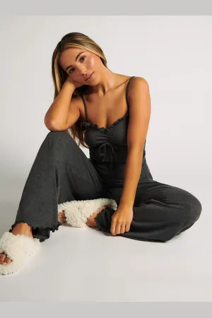 Boux Avenue Frill ribbed cami pyjama set - - 18