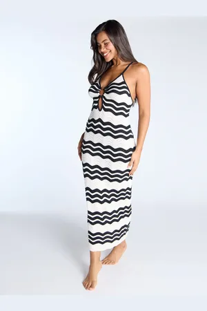 Boux Avenue Monochrome knitted maxi beach dress - - L