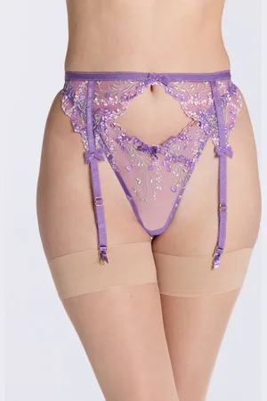 Boux Avenue Flora embroidered suspender belt - - 06