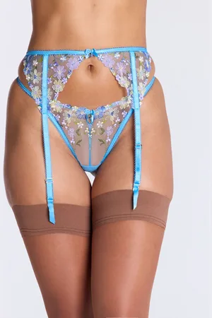 Boux Avenue Fleur embroidered suspender belt - - 06