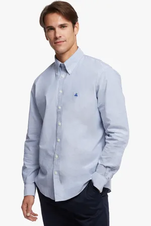 Brooks Brothers Milano Slim-fit Non-iron Sport Shirt, Oxford Stretch, Button-down Collar - Man Casual Shirts Xs
