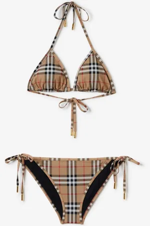 Burberry Check Triangle Bikini, Yellow