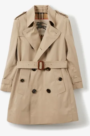 Burberry Childrens Gabardine Trench Coat, Yellow