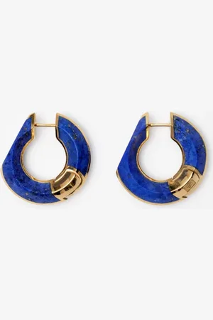 Burberry Lapis Large Hollow Hoop Earrings