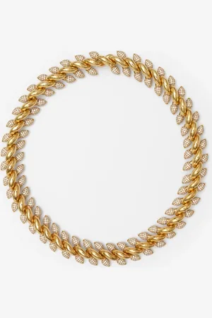 Burberry Spear Pavé Chain Necklace