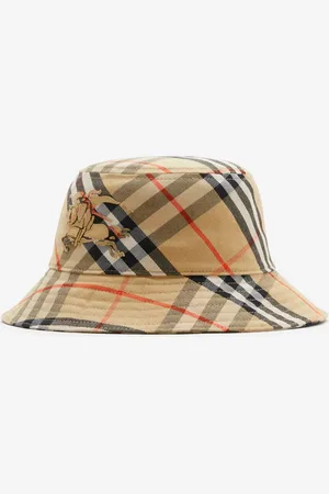 Burberry Check EKD Cotton Blend Bucket Hat