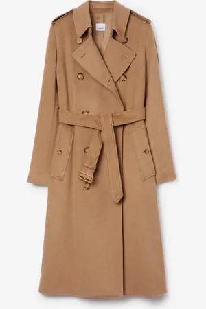 Burberry Long Cashmere Blend Kensington Trench Coat