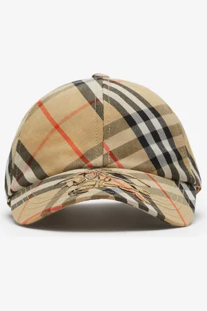 Burberry Check EKD Cotton Blend Baseball Cap