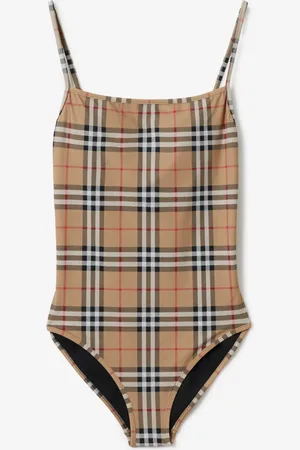 Burberry Check Swimsuit, Yellow