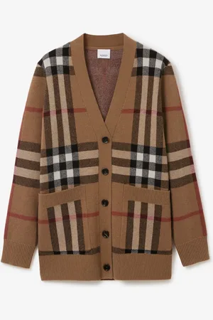 Burberry Check Wool Cashmere Cardigan