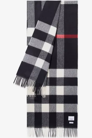 Burberry Check Cashmere Scarf, Blue